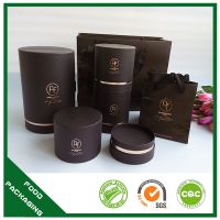 custom design printed luxury gold stamp logo black paper tubes