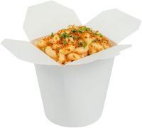 Restaurantware 16oz Grease and Oil Proof White/Kraft Paperboard Noodle Box