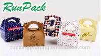 Customizable Take-Away Art Made Paper Cake Box Window Handle Matt Lamination Embossing