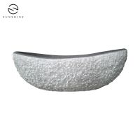 Double Slipper Bluestone Bathtub, Hand Chiseled Exterior Natural Stone Tub for Outdoor Luxury