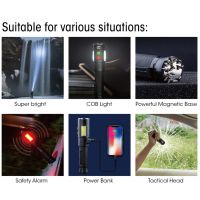Tactical outdoor high-intensity alarm self-defense and wolf-avoidance device with window-breaking stainless steel attack head multifunctional flashlight