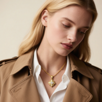 Star - Shaped Gem - Inlaid + Gold Pendant + for Jewelry Retail