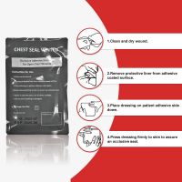 Outdoor Emergency Chest Wound Medical Hydrocolloid Wound Dressing Ventilation Chest Seal 4 Holes