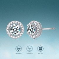 0.5ct*2 Luxury moissanite stud stud earrings for women blingbling elegant party S925 earrings all seasons Classic Wedding jewelry, High-Quality Women's Jewelry, Ideal Choice For Daily Wear And Vacation, Engagement Wedding Anniversary Birthday Christm