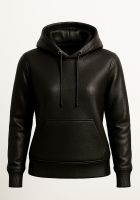 Cow hide leather High Quality Heavy Hoodies  Female Girls 