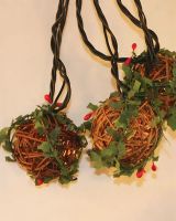 Set/10 Natural Rattan Ball Christmas