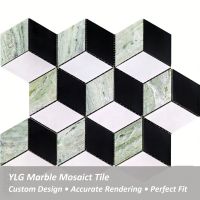 White & Black Marble Mosaic Tile Sheet for Interior Decoration