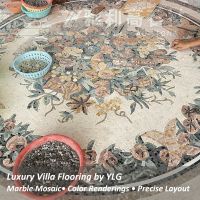 Stone Mosaic Flower Medallion