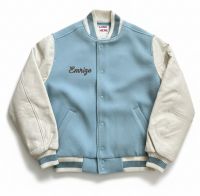 Wholesale Custom Men's Leather Bomber Jacket Classic Winter Varsity with Embroidered Branded Logo OEM/ODM