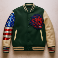 Custom Men's Leather Bomber Jacket Classic Winter Varsity with Embroidered Branded Logo OEM/ODM Wholesale
