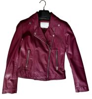 New Women's Fashion RED Biker Jacket Genuine Sheepskin with Button Girl Shoulders Cropped Zipper Winter Season Short Length 2025