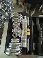 20,30,40KG Chrome Cast Iron Dumbbell Set- with barbell connection bar 