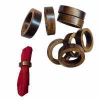 Handcrafted Acacia Wood Napkin Rings - Natural Wooden Table Decoration