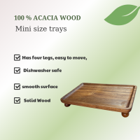 Handcrafted Acacia Wood Tray, Natural Wooden