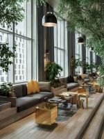 High Quality +Fabric Upholstered + Wood Legs