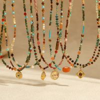 Stainless steel jewelry with natural stones