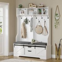 Entryway Bench Shoe Cabinet With Coat