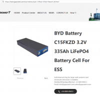 BYD Battery C15FKZD 3.2V 335Ah LiFePO4 Battery Cell For ESS