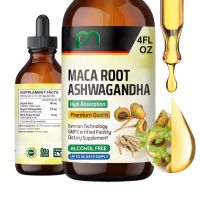 2 in 1 Maca Liquid Drops with Ashwagandha Tincture Adaptogenic Liquid Drops Supplement for Mood Support Men Herbal Supplements