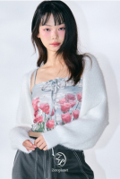 Graphic Ribbon Sleeveless Top [PINK]_Wearing