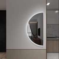 Modern LED Backlit Bathroom Wall Mirror – Irregular Organic Shape