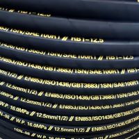 EN 853 1SN-16 Single Layer Steel Wire Braided Smooth Cover Hydraulic Hose | Full Sizes Available, Customization Supported, Factory Direct Supply