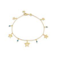 Star Hollow Shaker Turquoise Bead Silver