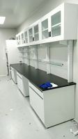 Steel Wood Structure Lab Workbench | Epoxy Resin Top Laboratory Bench for School, Hospital & Chemical Lab Use