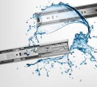 Thickened silent drawer slide rail, stainless steel buffer damping rail, cabinet wardrobe pull-out three section rail, steel ball rail