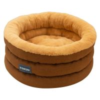 Three-Layer Round Pet Bed, Dual-Color Soft Nest for Cats & Small Dogs