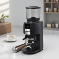 Black Digital Conical Burr Electric Coffee