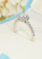 IGI Lab-Grown Diamond Ring S925 Silver Round Bezel Setting Ring Light Luxury Minimalist Elegant Engagement Gift for Girlfriend