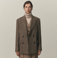 Women 2024 Autumn Winter Herringbone Wool