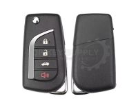 2004-2010 Toyota / 4-Button Flip Key NEW STYLE / GQ43VT20T (67 Chip) (AFTERMARKET)