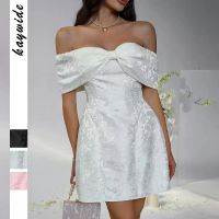 Jenny Off Shoulder Bow Jacquard Mini