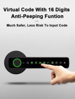 Smart Lever Lock with Tuya App Control, Fingerprint/Password/Key Unlock, Grade C Security, Aluminum Alloy for Wooden Doors