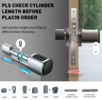 Euro Door Smart Cylinder Lock, Digital Password/Card/Key/TTLock Unlock, High Density Aluminum Alloy, App & Voice Control, EU Standard Compliant