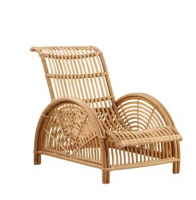 Minimalist Handwoven Rattan Outdoor Lounge Chair
