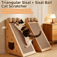 Triangular Sisal Cat Scratcher with Sisal Balls