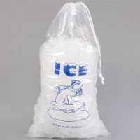 Heavy duty disposable Clear printed 5kg 8lb packing self bagging ice cube block packaging plastic bag