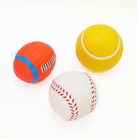 Squeaky Rubber Dog Toy Balls Set, Interactive Sports Style Pet Chew Toys for Dogs