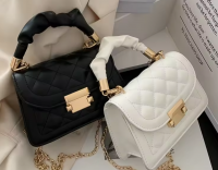 Quilted Mini Crossbody Bag with Ruched Handle 