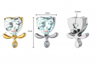 Heart CZ Screw Back Stud Earrings