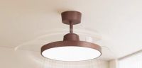 Jiandun Mid-Ancient Style Hidden Ceiling Fan Light 4th Gen PROBridgelux Eye-protective Invisible Fan Lamp Song-style Aesthetic Pendant Fan Light for Dining Room &amp; Bedroom