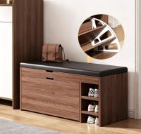 Entryway Shoe Storage Bench, Narrow Household Shoe Organizer with Soft Cushion, Dust&acirc;��proof Hallway Shoe Changing Stool