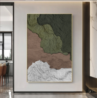 Grand Vertical Abstract Wall Art, Wabi Sabi Textured Mural, Large Floor Decorative Painting for Entryway Corridor Living Room Background
