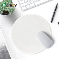 Waterproof fabric mouse pad with stitched edges, round blank for sublimation printing, rubber base for office & gaming