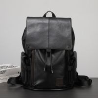 Men's Genuine Leather Casual Backpack, Large Capacity, for Daily Use &amp; Travel