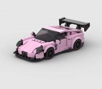 Pink Mini MOC Sports Car Building Blocks Set, DIY Assembly Racing Car Model, Educational Construction Toy Gift for Kids Boys Girls