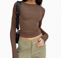Womens Casual Long Sleeve Solid Color